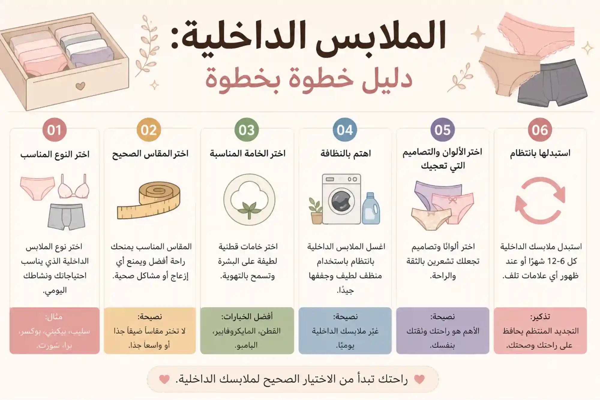 الملابس الداخلية دليل خطوة بخطوة