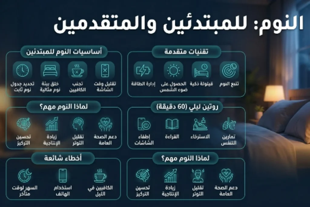 النوم للمبتدئين والمتقدمين